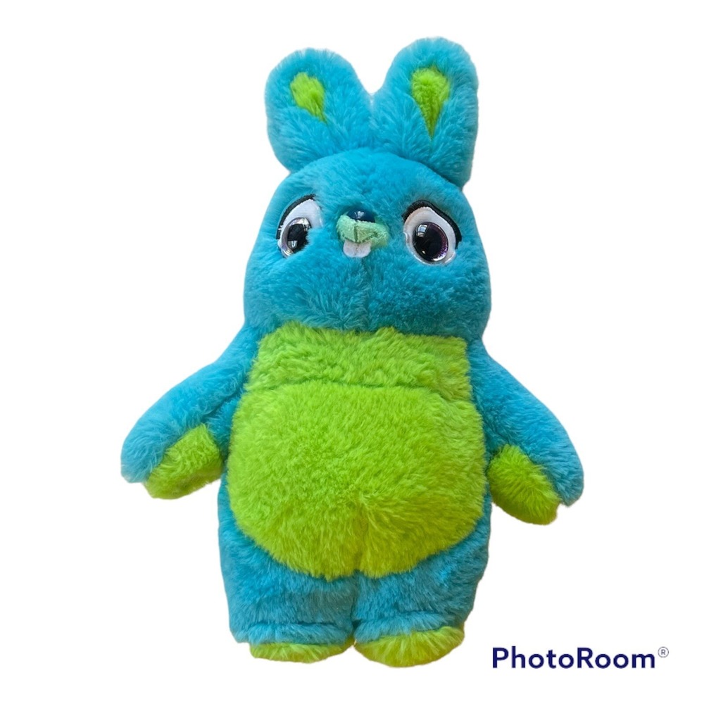 Disney Pixar Toy Story 4 BUNNY 12 Inch Blue with Green Rabbit Plush Just Play